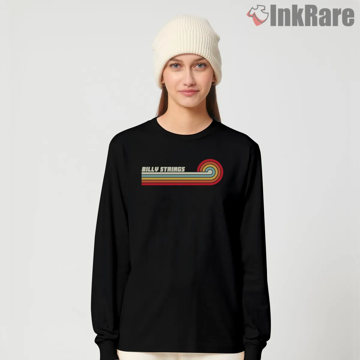 Billy Strings Horizontal Sunset Groove Long Sleeve Black Billy Strings Horizontal Sunset Groove Shirt on black long sleeve shirt for women graphic tee