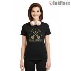 Billy Strings Lets Play Rock Crest Shirt on black short sleeve shirt for women graphic tee