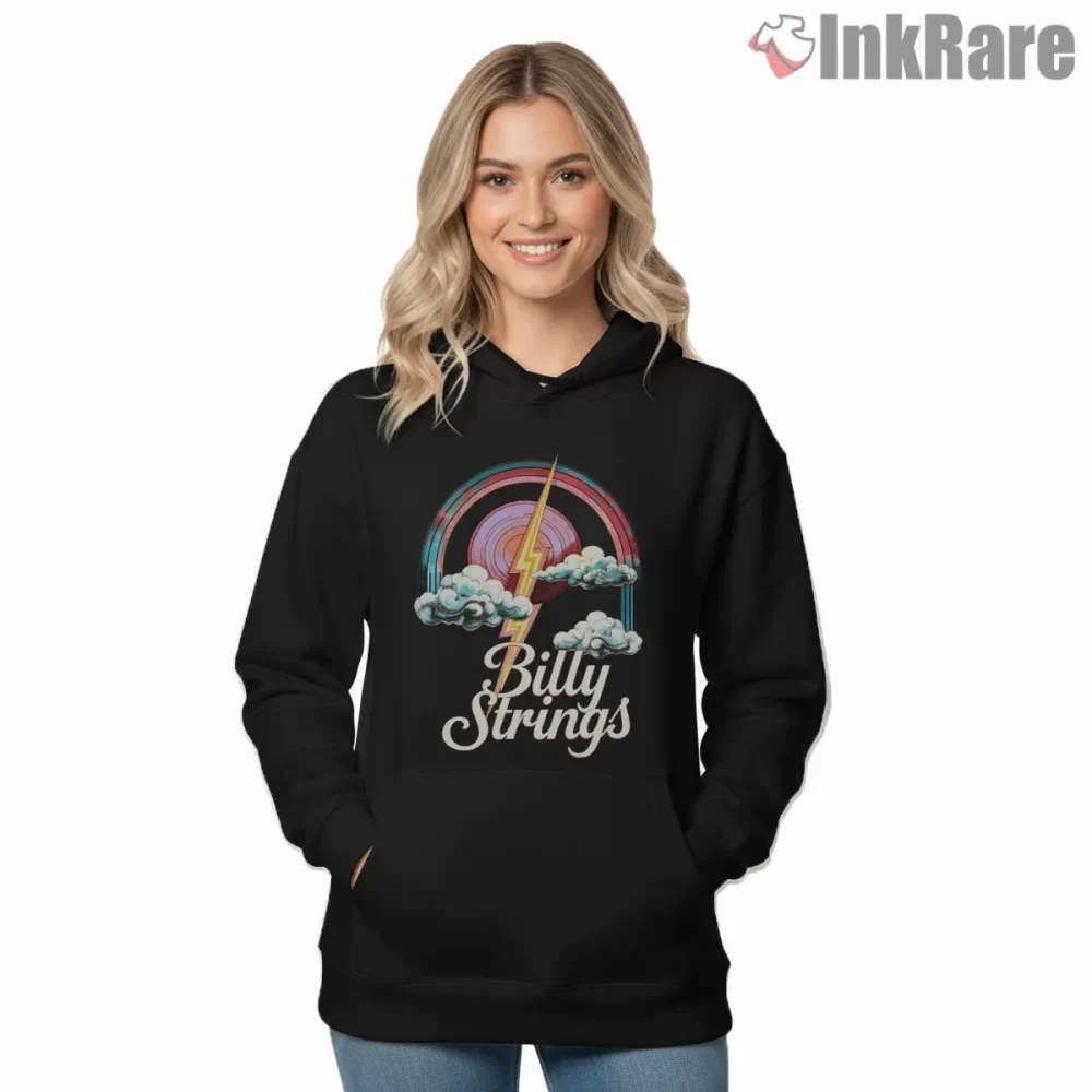 Billy Strings Lightning And Vinyl Sky Shirt on black hoodie for women graphic tee