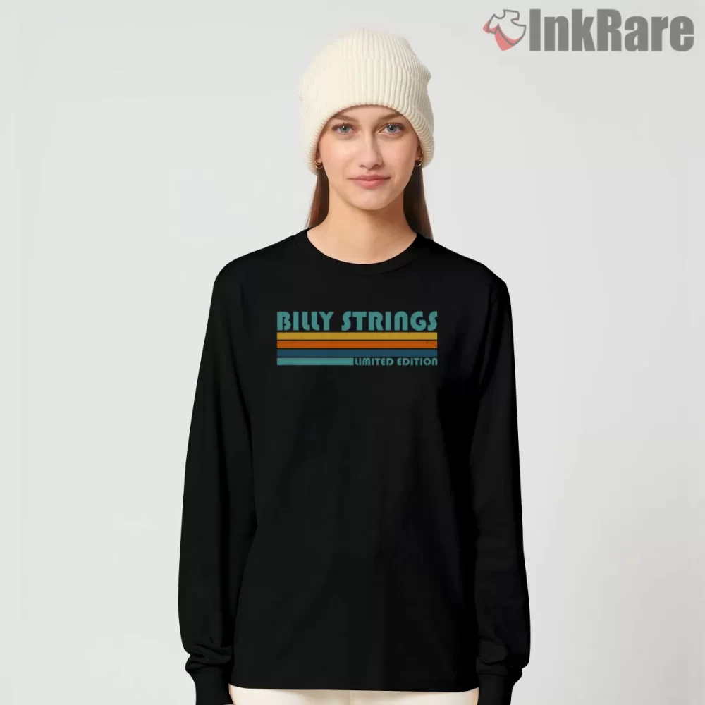 Billy Strings Limited Edition Retro Stripe Shirt on black long sleeve shirt for women graphic tee