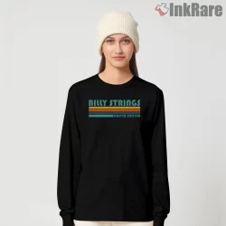 Billy Strings Limited Edition Retro Stripe Shirt on black long sleeve shirt for women graphic tee