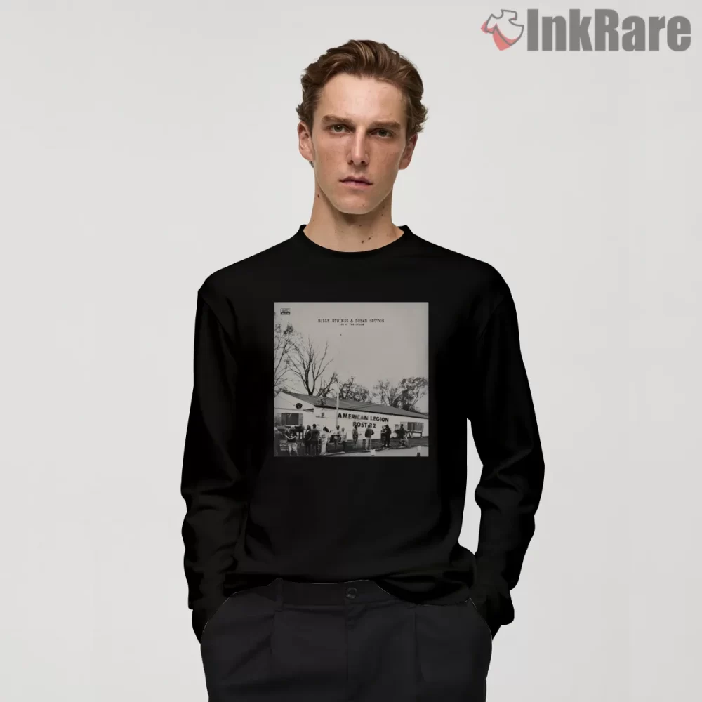 Billy Strings Live At The Legion Photo Shirt on black long sleeve shirt for men graphic tee