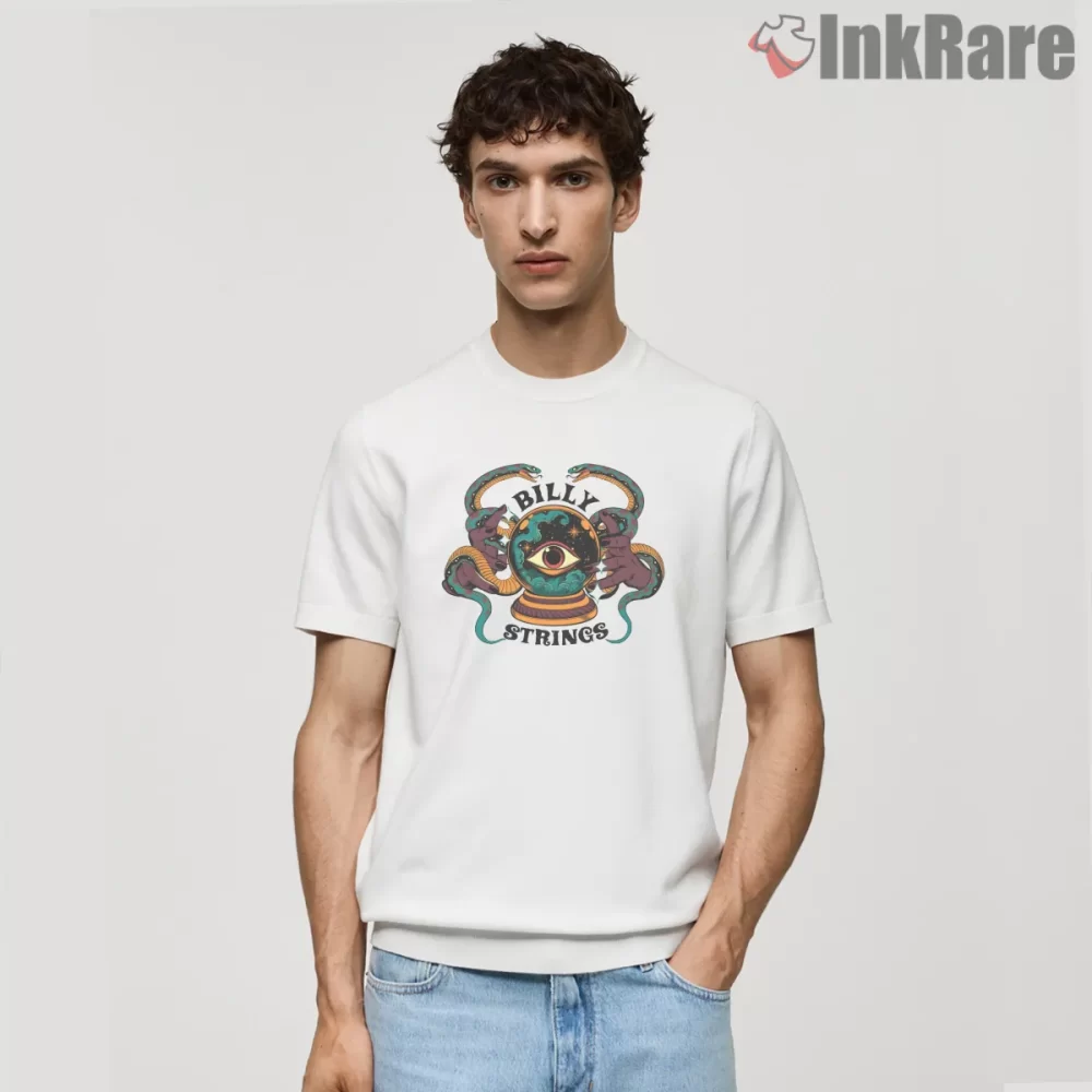 Billy Strings Mystic Serpent Eye Magic Shirt on white short sleeve shirt for men graphic tee