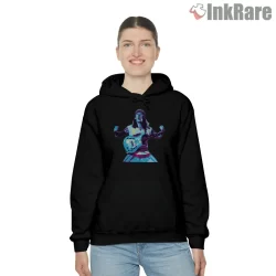 Billy Strings Neon Stage Shred Pop Art Shirt on black hoodie for women graphic tee