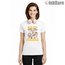 Billy Strings Psychedelic Faces Logo Shirt on white short sleeve shirt for women graphic tee