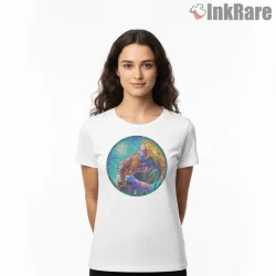 Billy Strings Rainbow Aura Live Portrait Shirt on white short sleeve shirt for women graphic tee