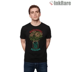 Billy Strings Renewal Roses Mason Jar Shirt on black short sleeve shirt for men graphic tee