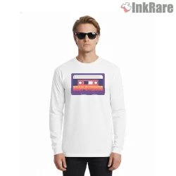 Billy Strings Retro 80s Bluegrass Cassette Tape Shirt on white long sleeve shirt for men graphic tee