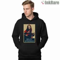 Billy Strings Retro Poster Guitar Portrait Shirt on black hoodie for men graphic tee