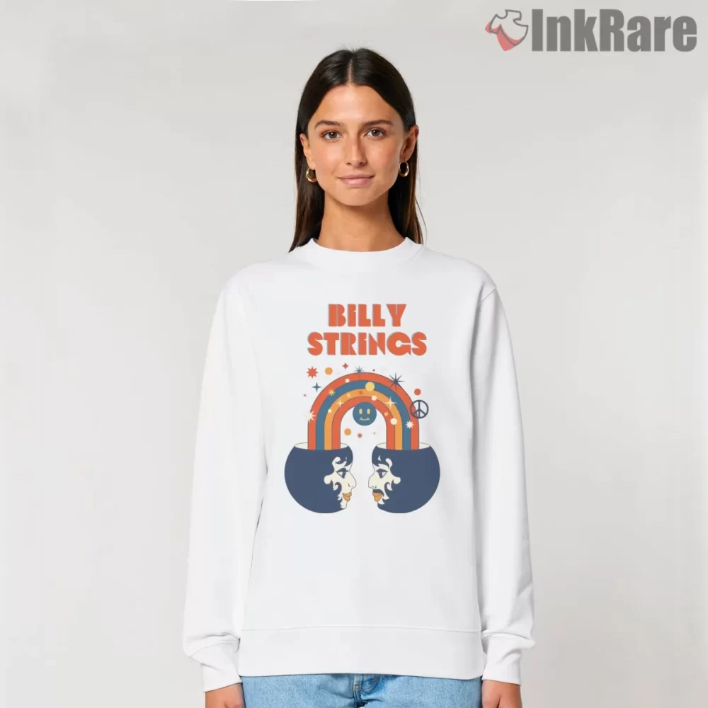 Billy Strings Retro Rainbow Face Shirt on graphic shirt for women graphic tee