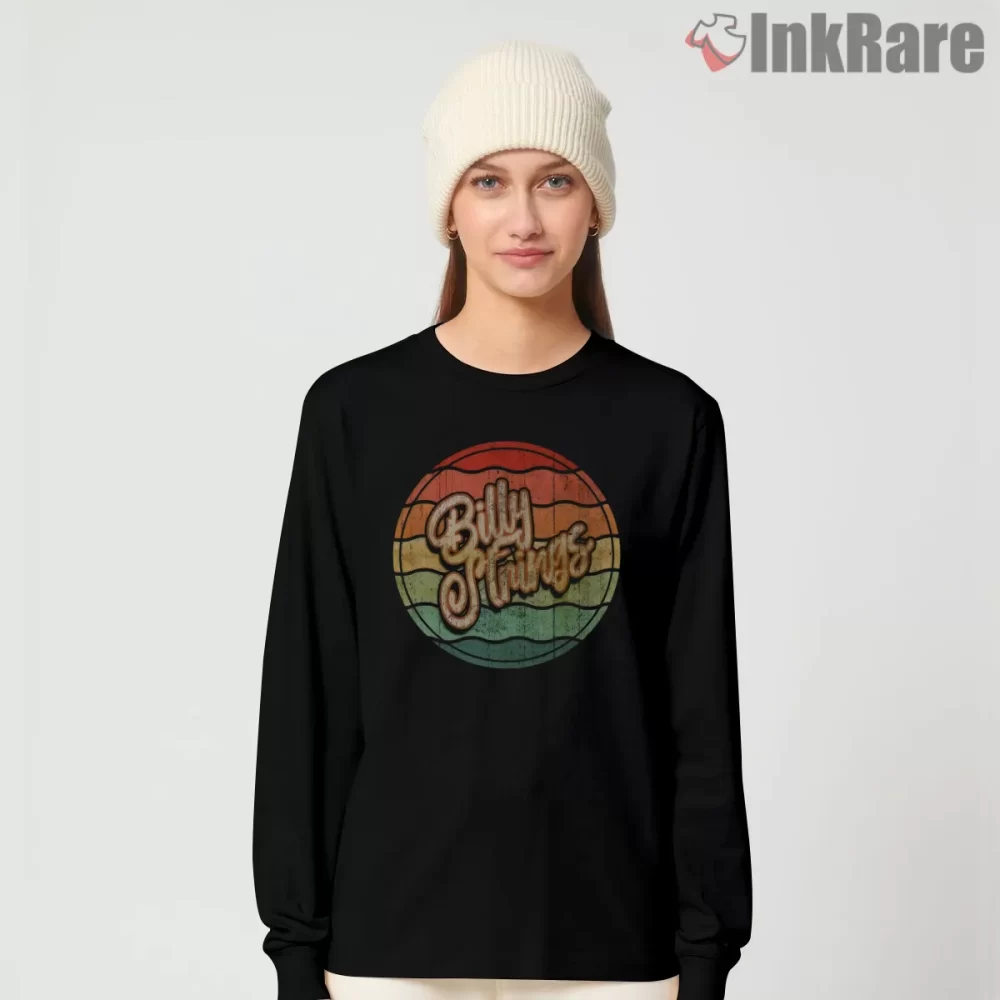 Billy Strings Retro Stripe Circle Logo Shirt on black long sleeve shirt for women graphic tee