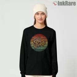 Billy Strings Retro Stripe Circle Logo Shirt on black long sleeve shirt for women graphic tee
