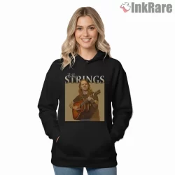 Billy Strings Sepia Acoustic Portrait Shirt on black hoodie for women graphic tee