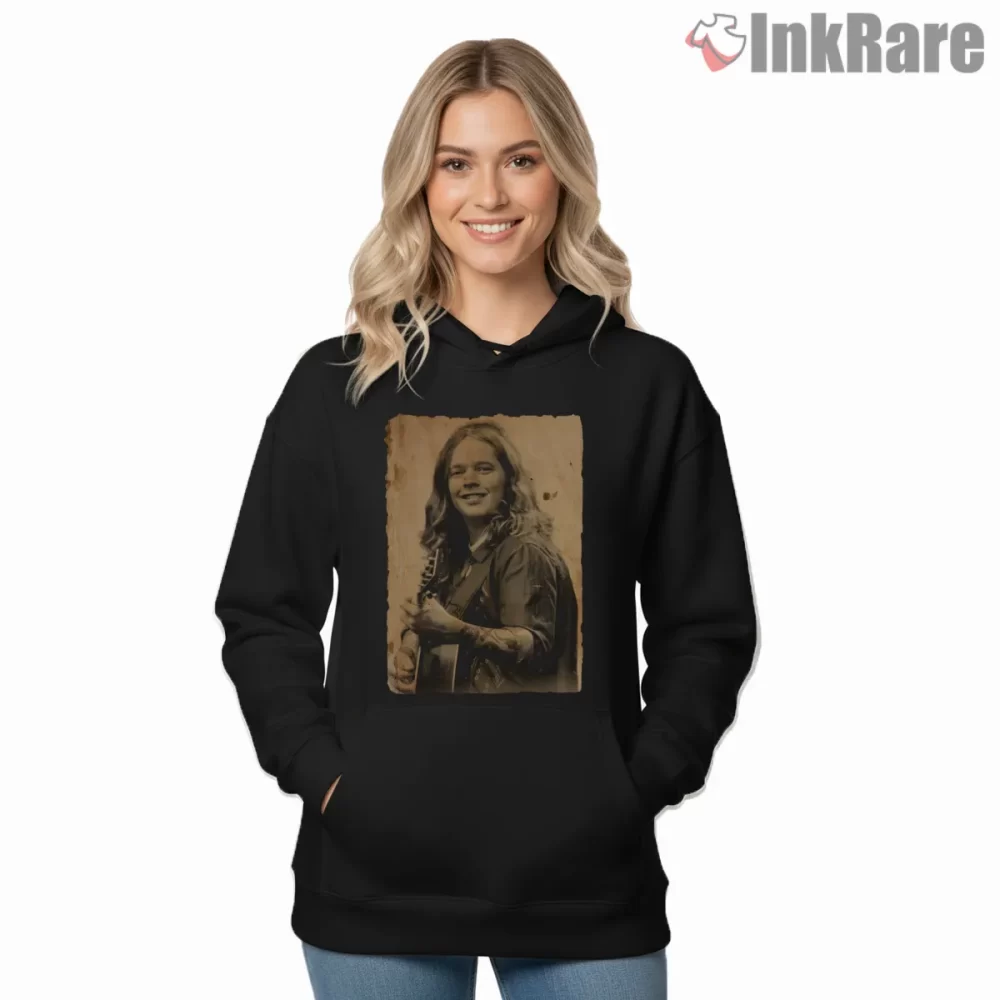 Billy Strings Sepia Photo Keepsake Shirt on black hoodie for women graphic tee