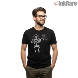 Billy Strings Skeleton Cowboy Lyric Quote Shirt on black short sleeve shirt for men graphic tee