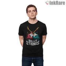 Billy Strings Strings In The Wind Splash Guitars Shirt on black short sleeve shirt for men graphic tee