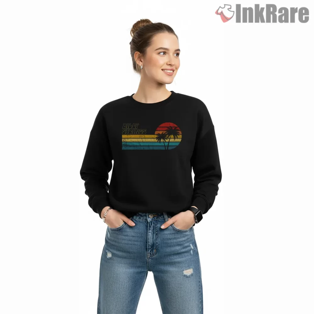 Billy Strings Sunset Palm Retro Stripe Shirt on graphic shirt for women graphic tee