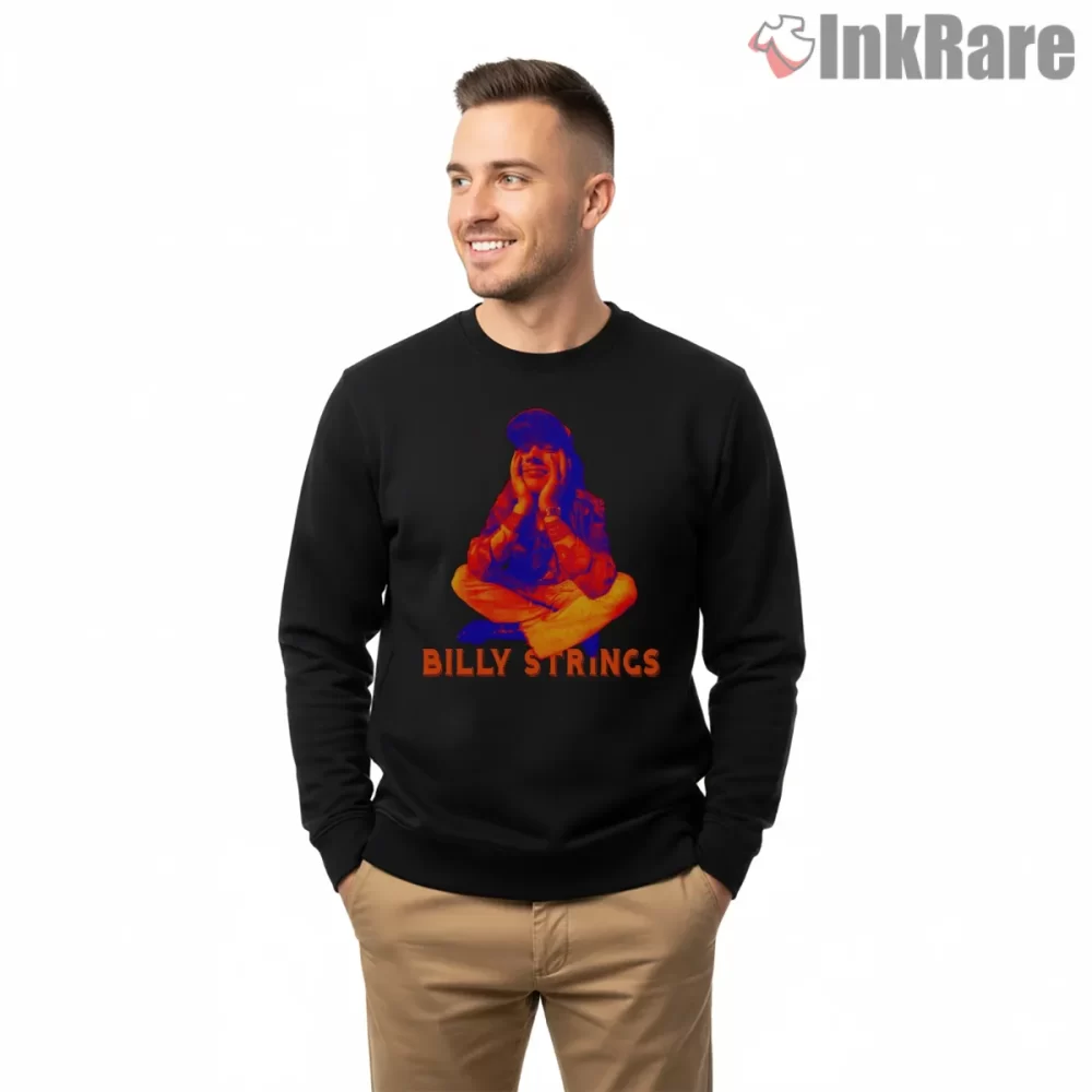 Billy Strings Thermal Neon Sit Down Portrait Shirt on graphic shirt for men graphic tee