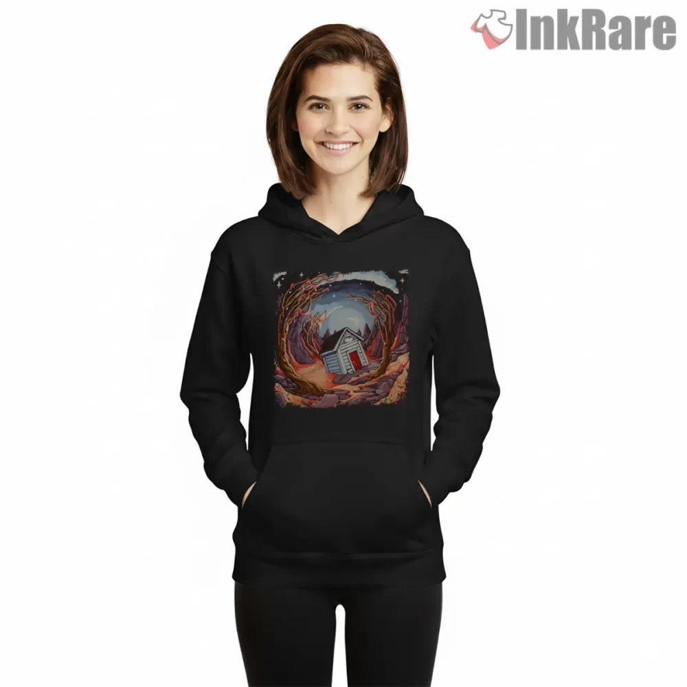 Billy Strings Turmoil And Tinfoil Cabin Shirt on black hoodie for women graphic tee