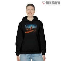 Billy Strings Turmoil And Tinfoil Surreal Landscape Shirt on black hoodie for women graphic tee
