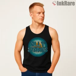 Billy Strings Vintage Bluegrass Badge Shirt on black tank top for men graphic tee