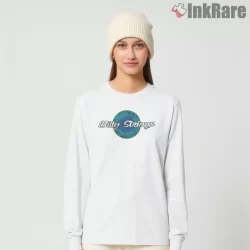 Billy Strings Vintage Script Logo Shirt on white long sleeve shirt for women graphic tee
