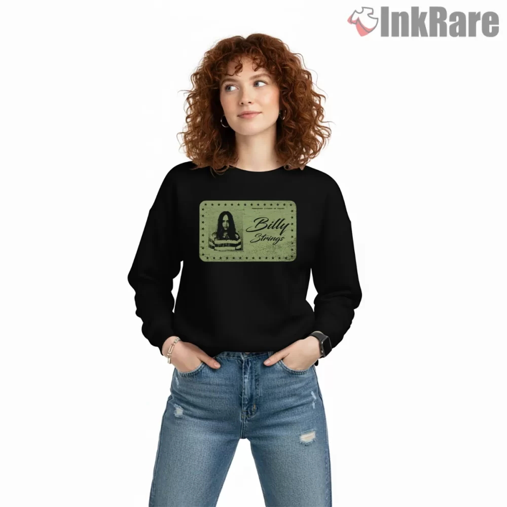 Billy Strings Vintage Trading Card Typographic Shirt on graphic shirt for women graphic tee