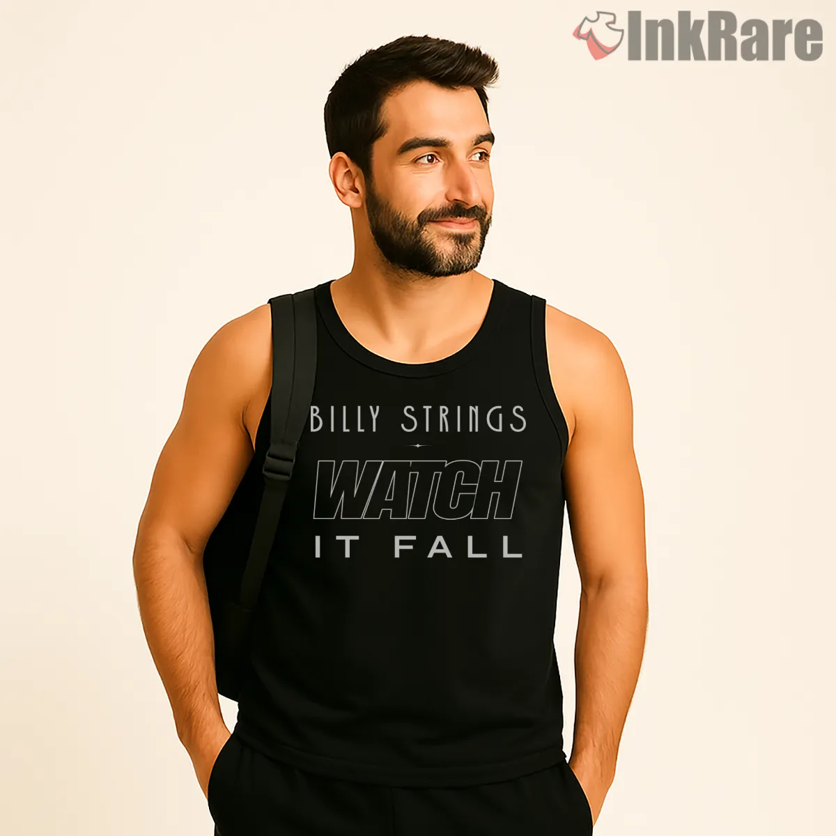 Billy Strings Watch It Fall Lyric Tank Top Black Billy Strings Watch It Fall Lyric Shirt on black tank top for men graphic tee