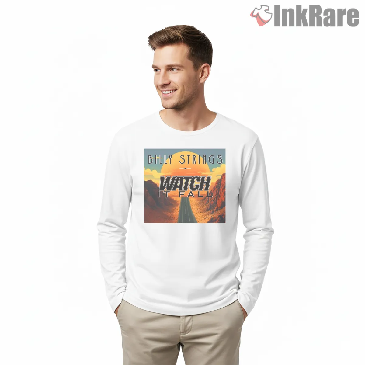 Billy Strings Watch It Fall Poster Shirt on white long sleeve shirt for men graphic tee