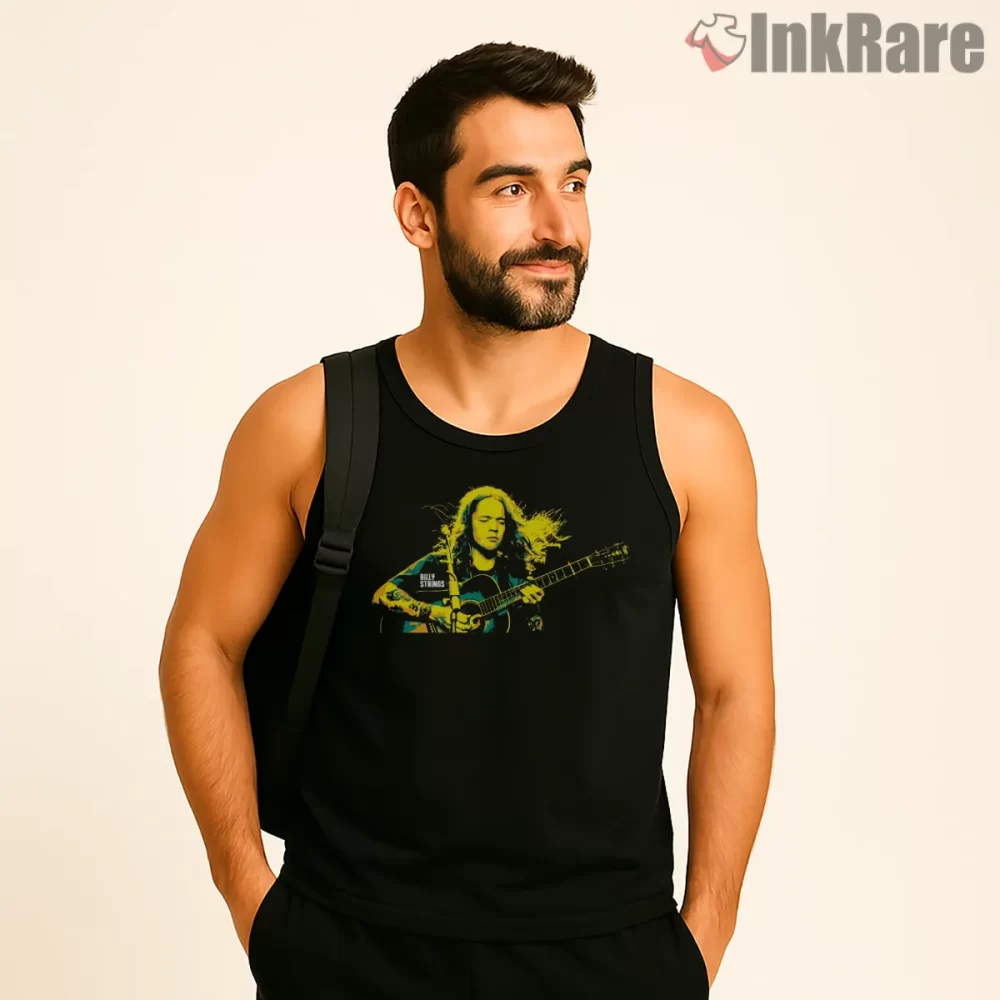 Billy Strings William Apostol Live Guitar Photo Shirt on black tank top for men graphic tee