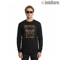 Billy Strings World Tour Eagle Rock Poster Shirt on black long sleeve shirt for men graphic tee
