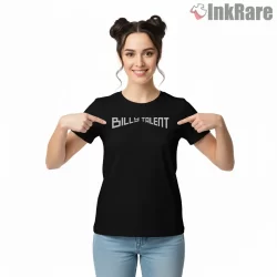 Billy Talent Curved Logo Minimalist Shirt on black short sleeve shirt for women graphic tee