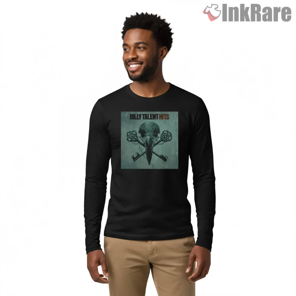 Billy Talent Hits Bird Skull And Crossed Keys Shirt on black long sleeve shirt for men graphic tee