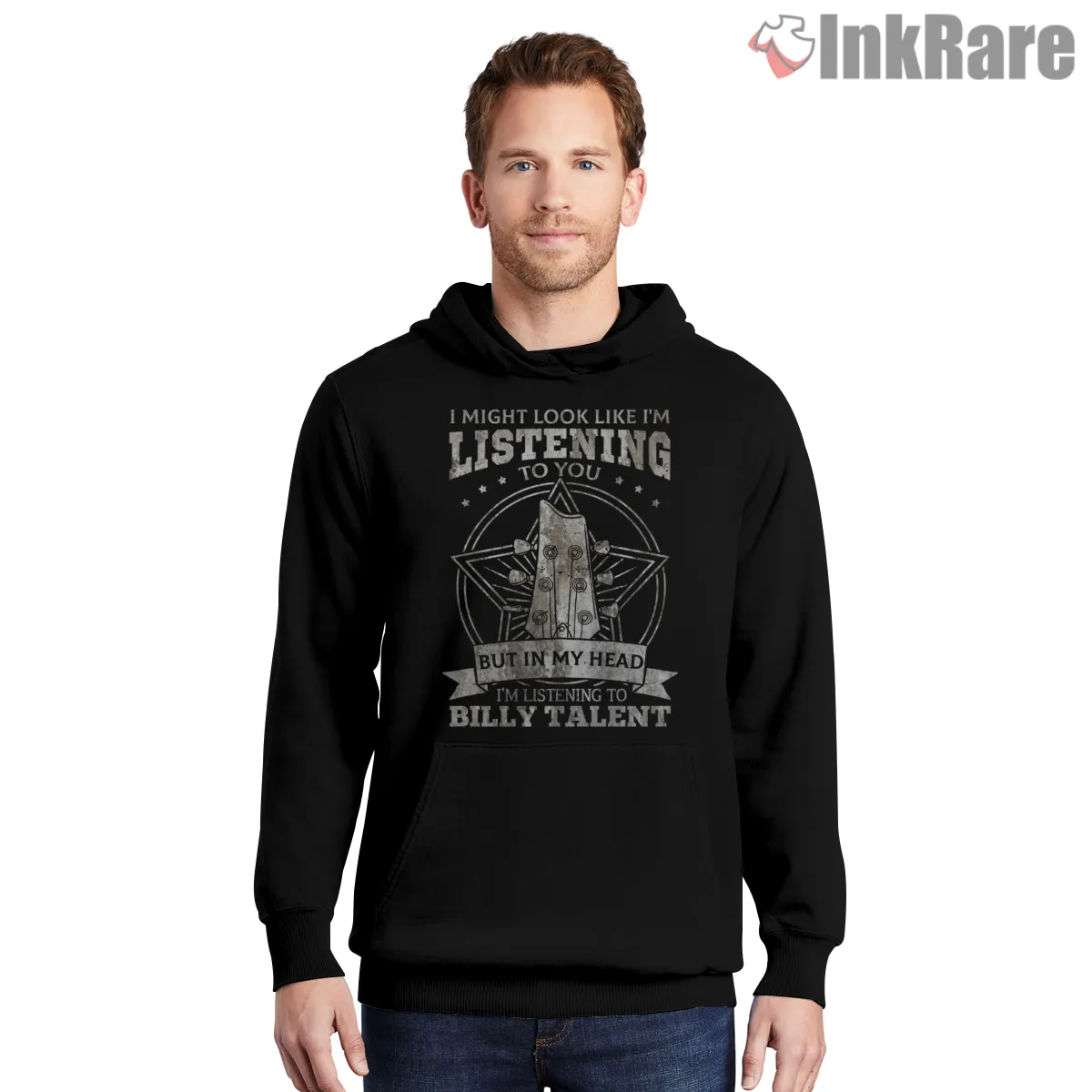 Billy Talent Listening In My Head Quote Shirt on black hoodie for men graphic tee
