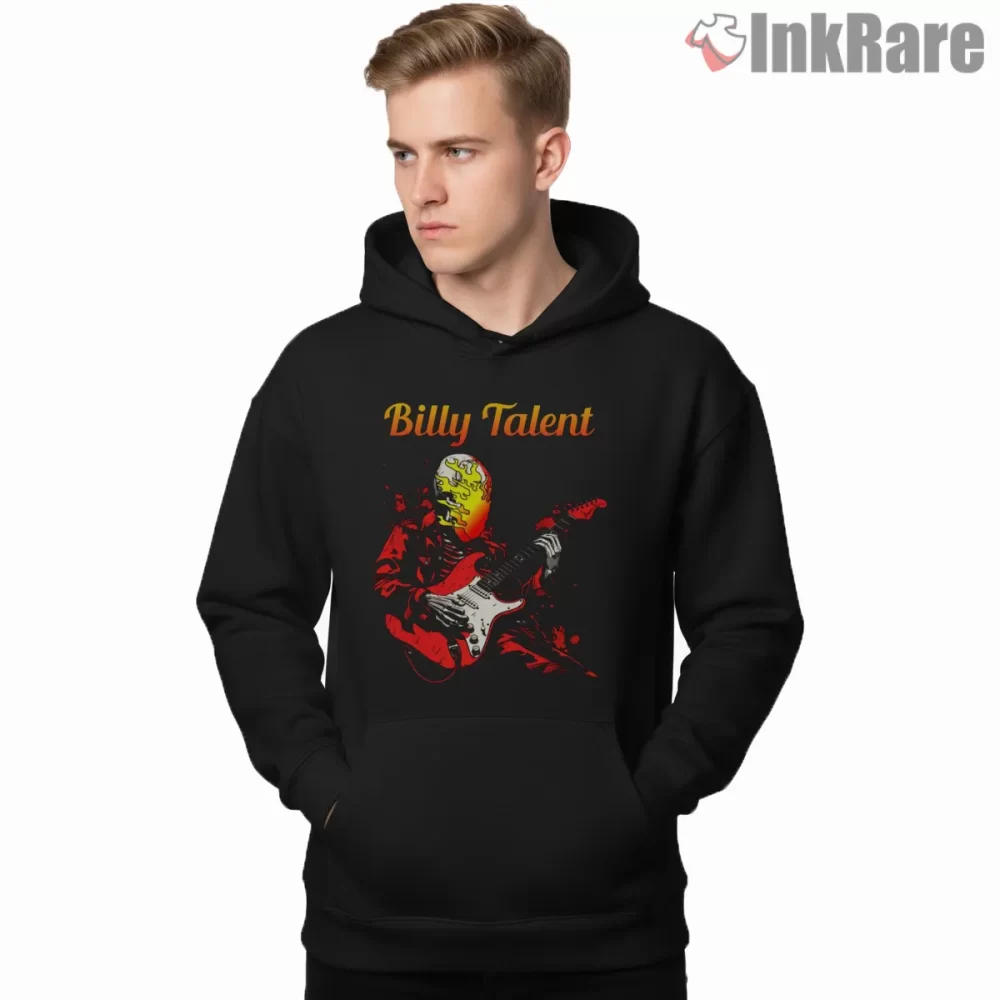 Billy Talent Melting Mask Guitarist Stage Shirt on black hoodie for men graphic tee