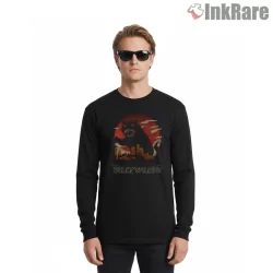 Billy Talent Monster Cat City Sunset Shirt on black long sleeve shirt for men graphic tee