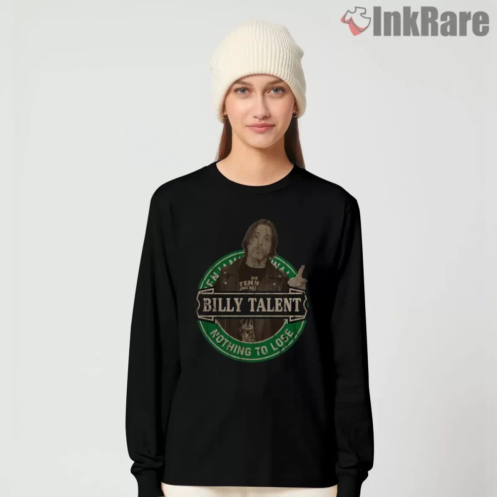Billy Talent Nothing To Lose Vintage Badge Shirt on black long sleeve shirt for women graphic tee