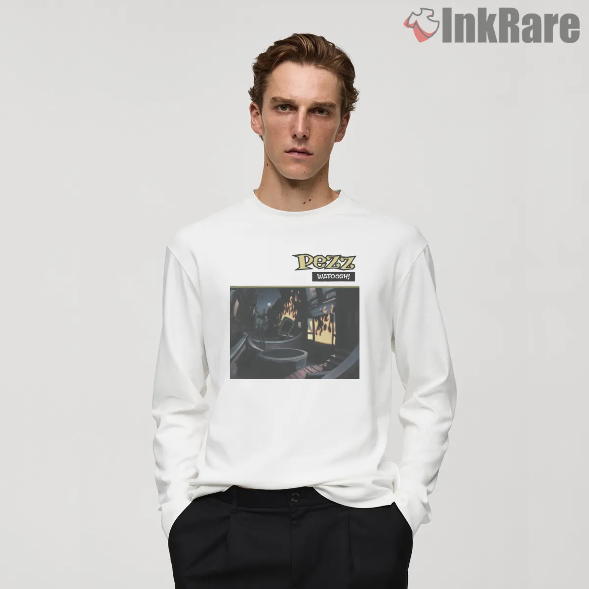Billy Talent Pezz Watoosh Dark Scene Shirt on white long sleeve shirt for men graphic tee