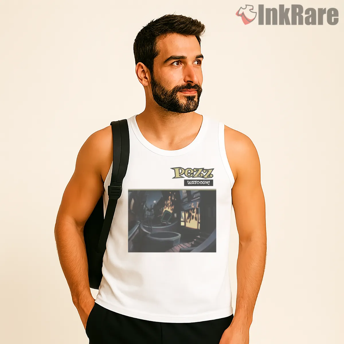 Billy Talent Pezz Watoosh Dark Scene Tank Top White Billy Talent Pezz Watoosh Dark Scene Shirt on white tank top for men graphic tee