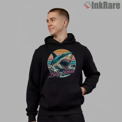 Billy Talent Retro Sunset Shark Wave Shirt on black hoodie for men graphic tee