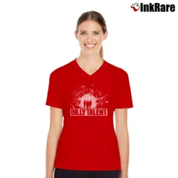 Women’s Billy Talent Vintage V-Neck Tee in red | Chic Neckline, Soft Texture