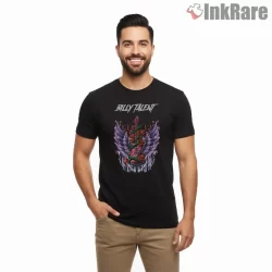 Billy Talent Winged Snake Guitar Flame Crest Shirt on black short sleeve shirt for men graphic tee