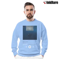 Men’s Birds Of A Feather Billie Eilish Crewneck Sweatshirt in light blue | Cozy Fabric, Clean Style