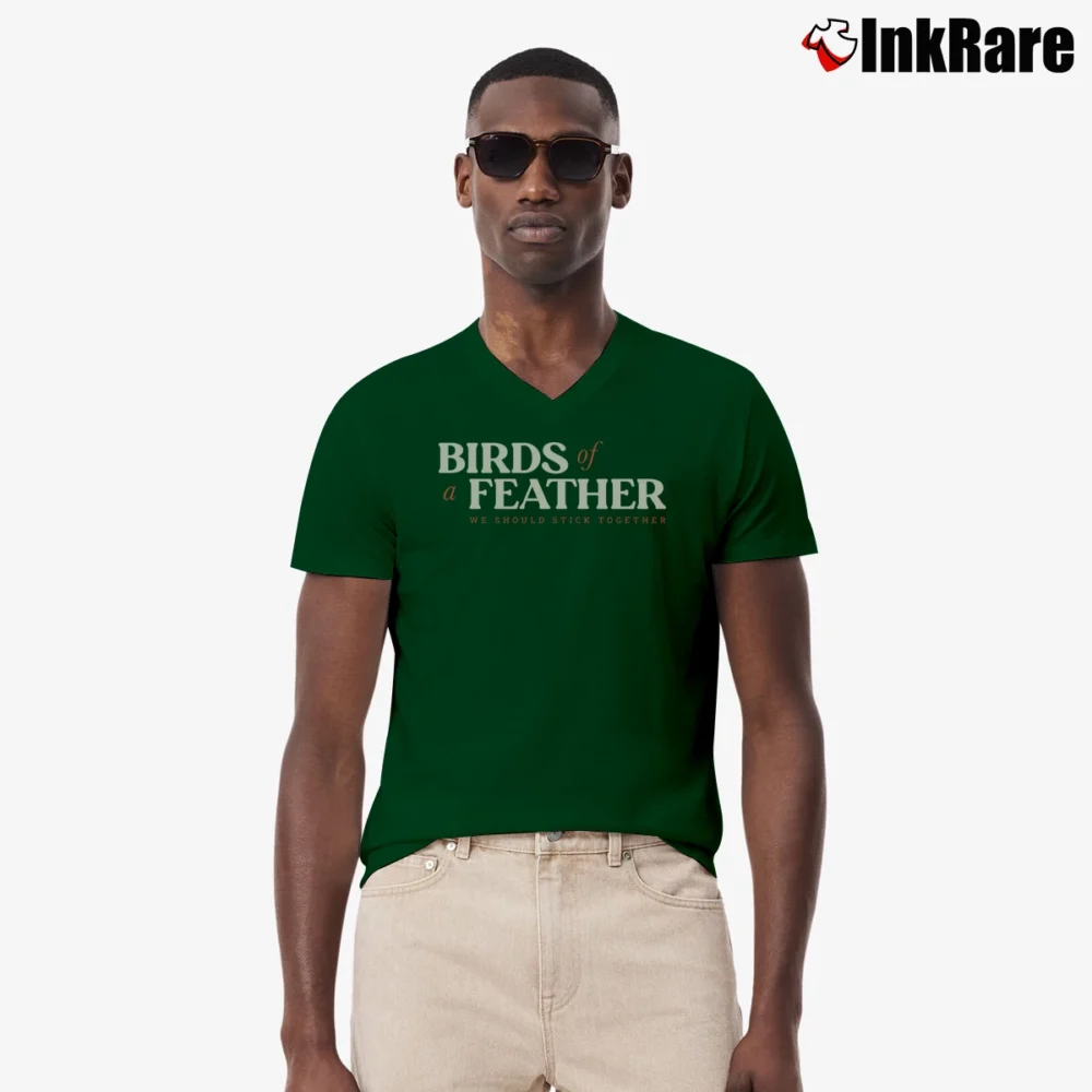 Men’s Birds Of A Feather V-Neck Tee in forest green | Sharp, Breathable, Everyday Staple