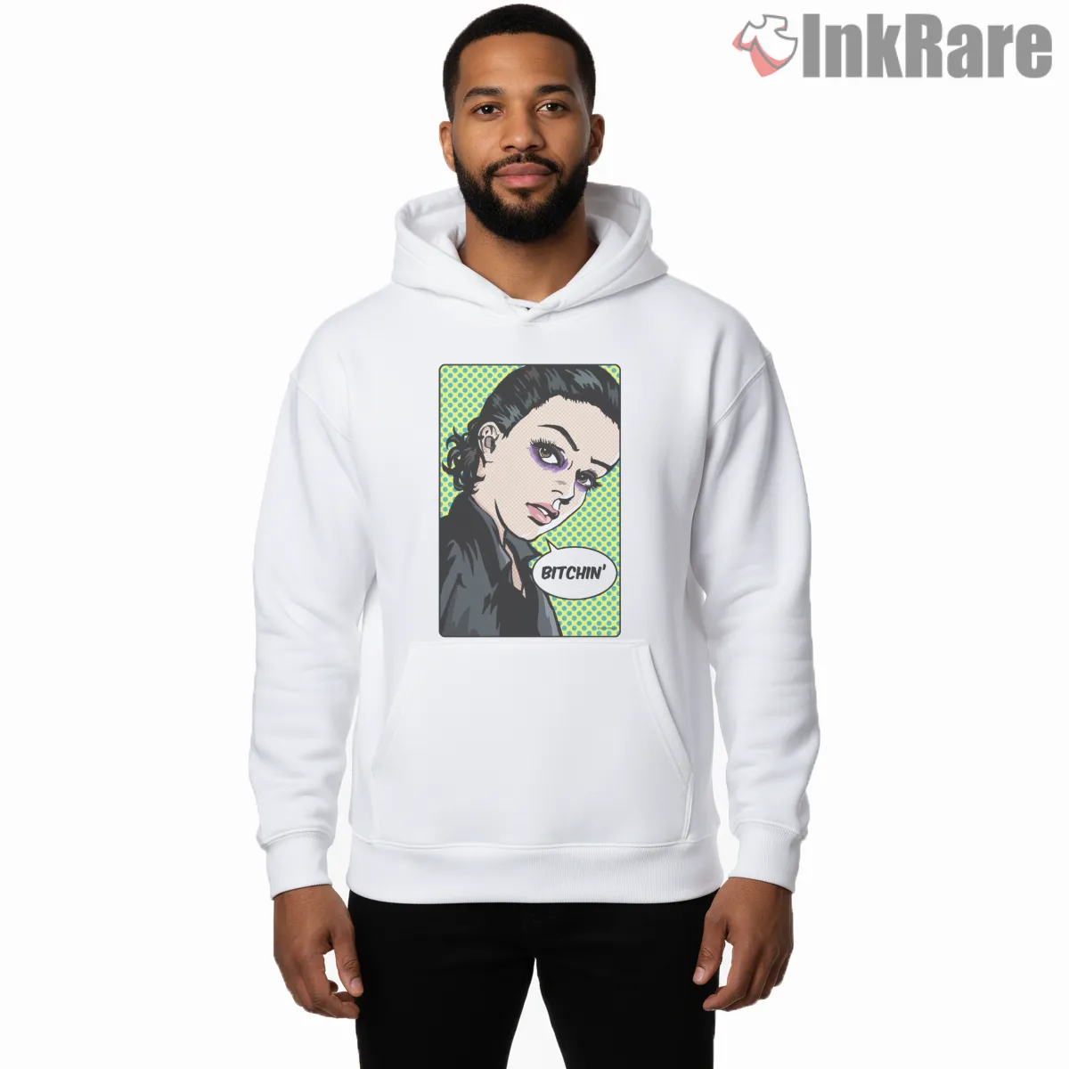 Bitchin Eleven Pop Art Portrait Hoodie White Bitchin Eleven Pop Art Portrait Shirt on white hoodie for men graphic tee