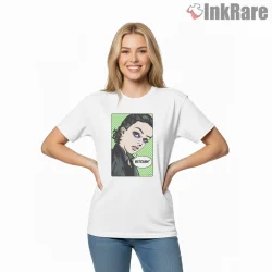 Bitchin Eleven Pop Art Portrait Shirt on white short sleeve shirt for women graphic tee
