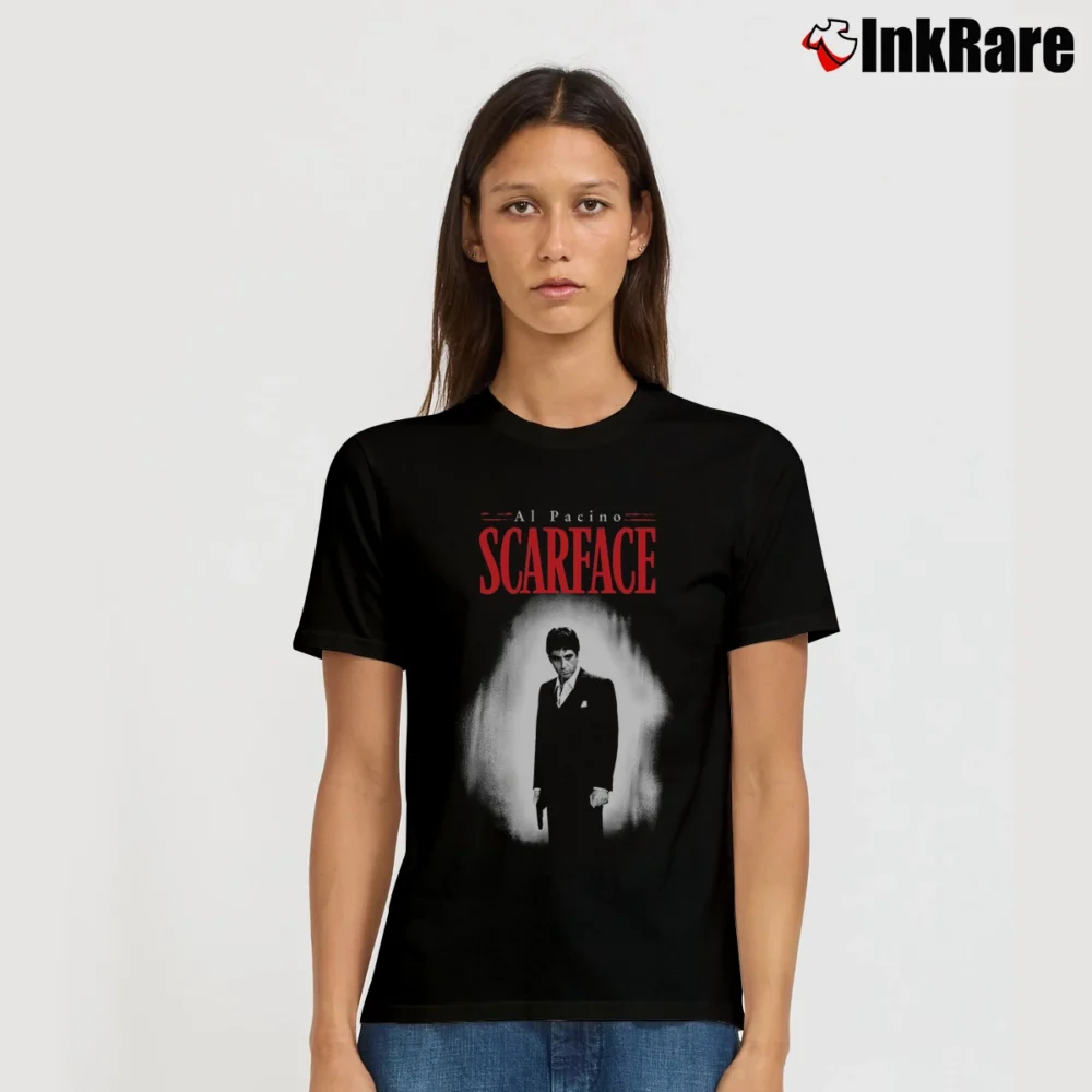 Women’s Black Al Pacino Scarface Vintage T-Shirt in black | Soft, Flattering Fit