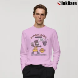 Men’s Black Bart Bootleg 90s Simpsons Magic Bart Long-Sleeve Shirt in light pink | Sleek, Lightweight, Year-Round Wear
