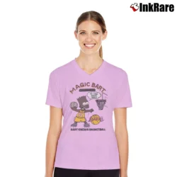 Women’s Black Bart Bootleg 90s Simpsons Magic Bart V-Neck Tee in light pink | Chic Neckline, Soft Texture