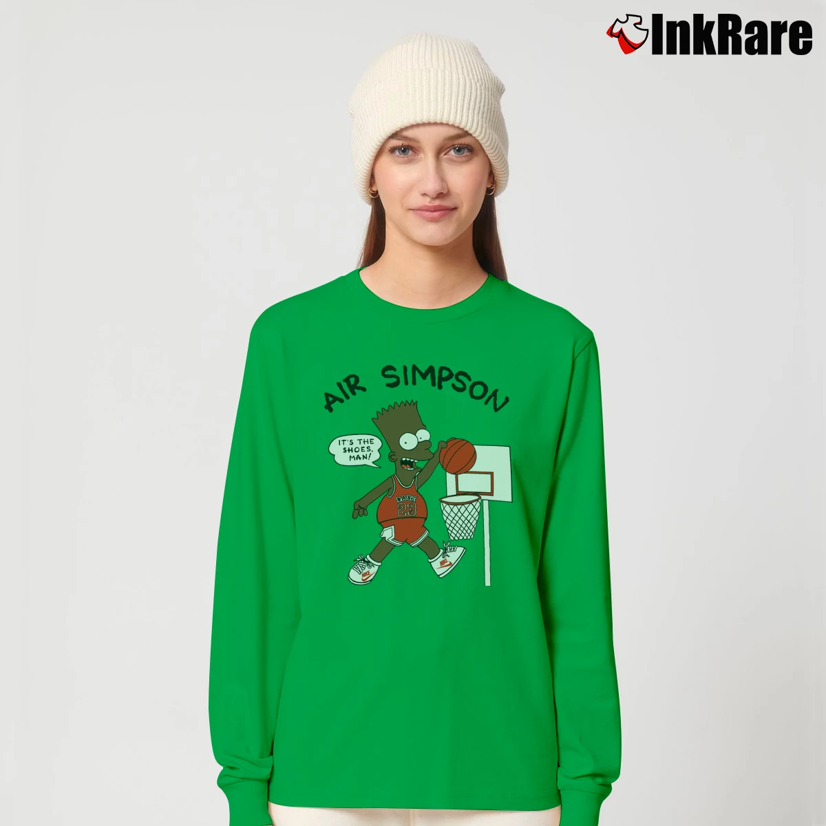 Black Bart Simpson Michael Jordan Basketball 80s 90s Vintage Women’s Long-Sleeve Top in irish green – Effortless Layer Women’s Black Bart Simpson Michael Jordan Basketball 80s 90s Vintage Long-Sleeve Top in irish green | Sleek, Versatile, All-Season